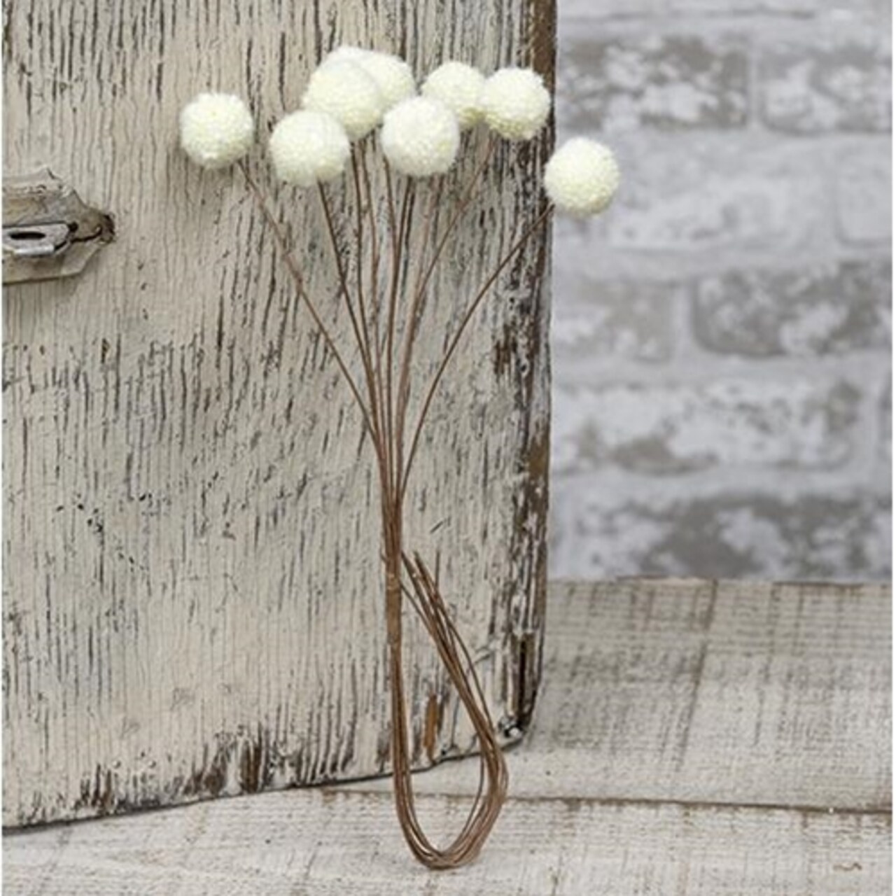 Artificial Billy Ball Bunch 16 Inch Foam Flower Rustic Arrangement Set of 4